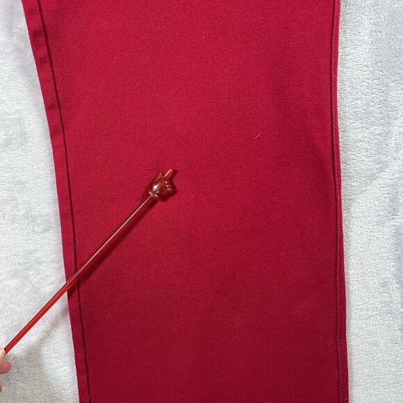 St. John Sport Red Denim Pants Jeans Size 4 Cotton Blend Holiday Straight Leg - Picture 15 of 16